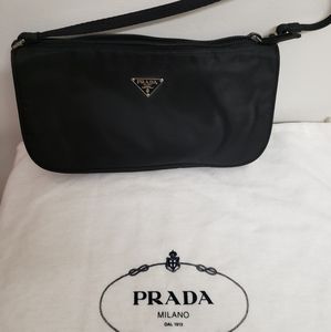 Authentic Prada black nylon pouchette